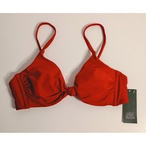 Wild Fable Red Knot Bikini Top Womens Medium (8-10) Padded Swim Top